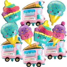 Sonwyoung 10 Pcs Ice Cream Balloons Ice Cream Party Decorations Cupcake Ballo...
