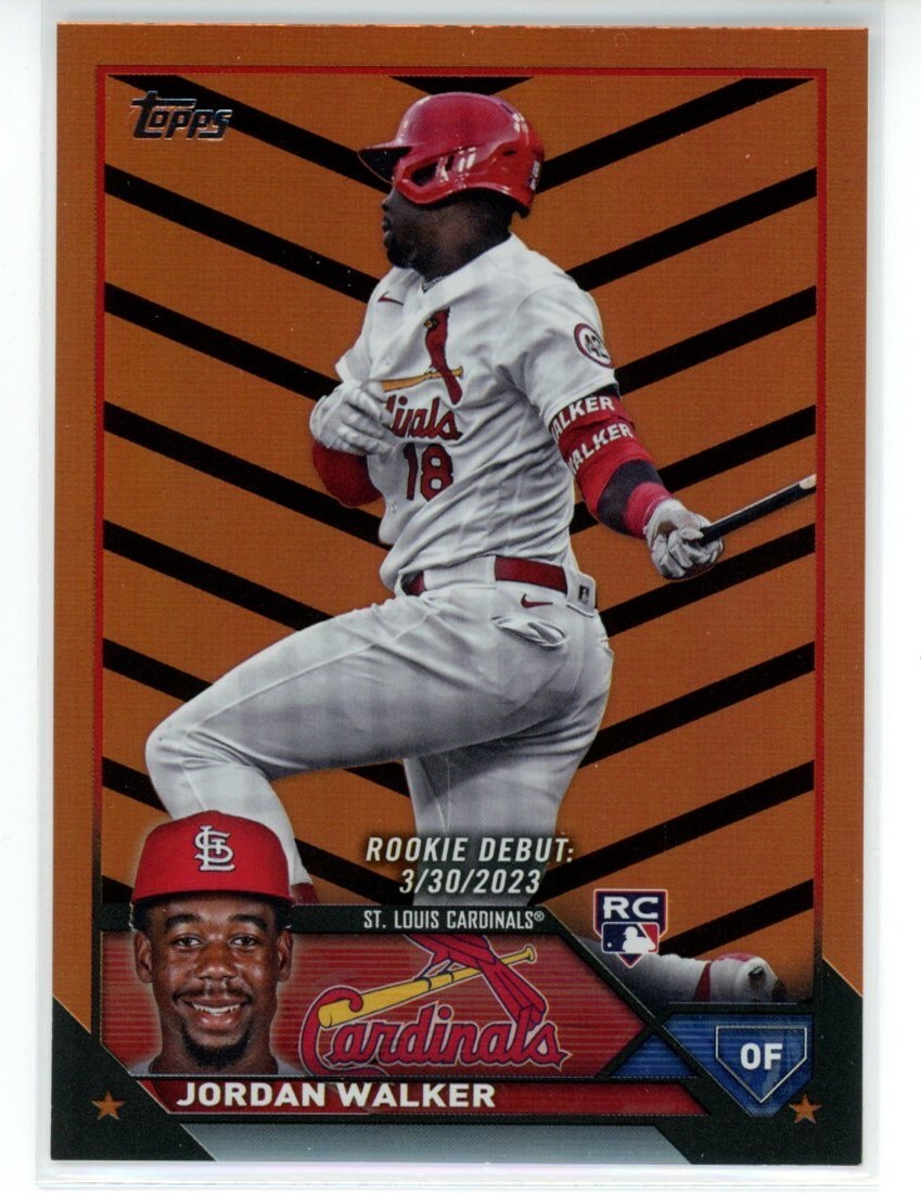 2023 Topps Update Jordan Walker RC Orange Black Halloween Foil #US122 Cardinals