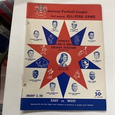 1963 American Football League All Star Program Jan 13, 1963 AFL