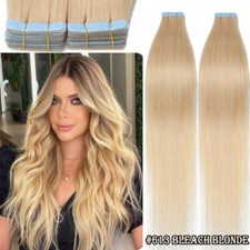 60 Stück Tape in Hair Extensions Echthaar Haarverlängerung Weft Glatt Dick 150g