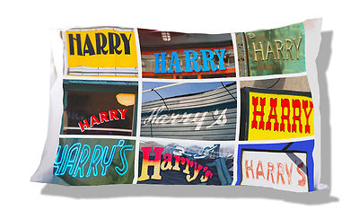 HARRY Personalized Pillowcase featuring the name in photos of signs