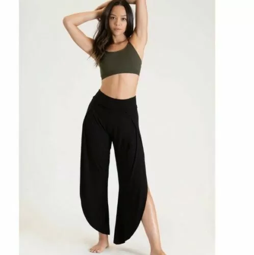 NWT JALA BLACK MINERAL WASH YOGA DANCE BOHO LOUNGE PANTS SIZE MEDIUM MADE  IN USA