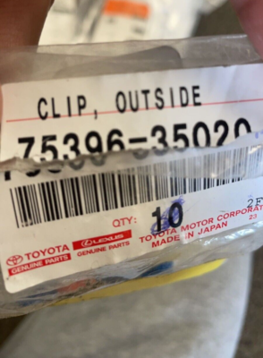 Genuine Toyota Wheel Opening Molding Clip 75396-35020 | eBay