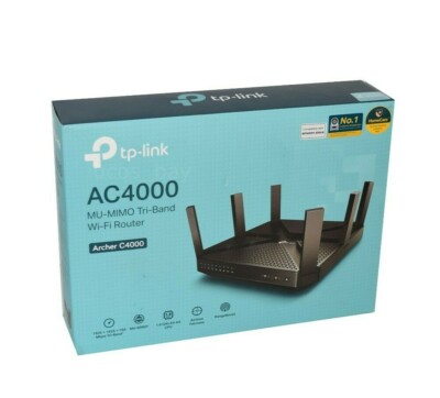 TP-LINK Archer AC4000 MU-MIMO Tri-Band 4 Port WiFi Router C4000 Free Shipping 