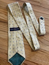 Vintage Tommy Hilfiger Silk Geometric Yellow  Blue Tie Made In USA