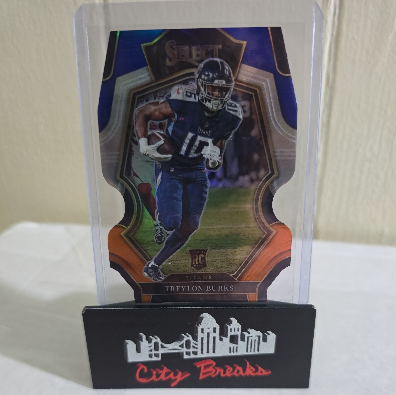 Treylon Burks Blue Orange Die Cut Premier Level /35 2022 Select #195 RC