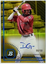 2022 Bowman Heritage Denzer Guzman #CPA-DG Gold Refractor Auto /50 LA Angels