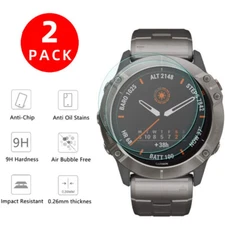 2X Tempered Glass Screen Protector for Garmin Fenix 6X/ 6X Pro Solar