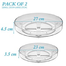 4 Stück Drehteller Organizer Küche 23,5cm/27cm Lazy Susan Drehteller Gewürzregal