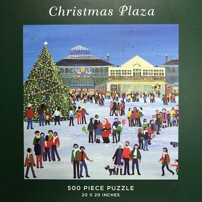 Christmas Plaza Puzzle 500-Piece Galison Artwork by Judy Joel