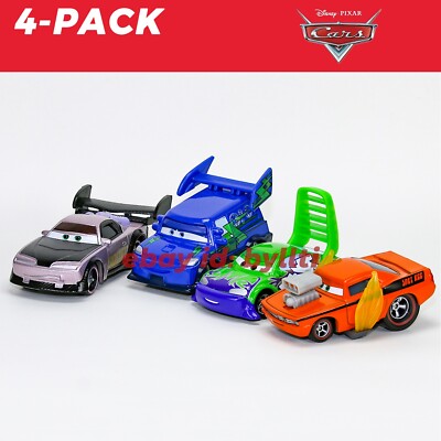 4-Pack Mattel Disney Pixar Cars Boost Wingo DJ Snot Rod 1:55 Diecast, New Loose