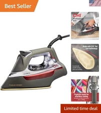 CHI Professional Iron: Steam Burst, Vertical Steaming, Scratch-Resistant Design