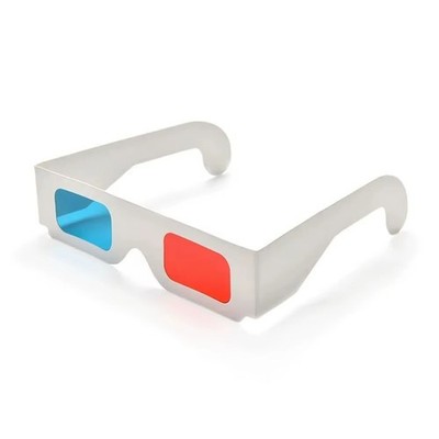 1 x Universal Anaglyph Cardboard Paper Red Blue Cyan 3D Glasses For Movie Cinema