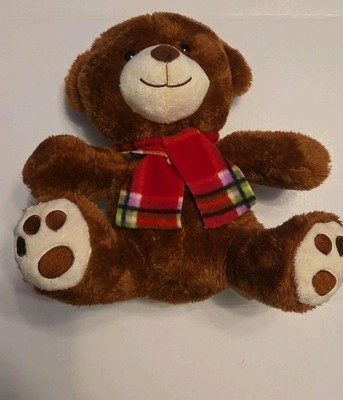 Go! Games - Plush Teddy Bear with Plaid Bow - He Is named GUS