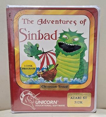 The Adventures of Sinbad by Unicorn software - Atari ST; New & Complete in Box
