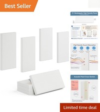 Versatile 4 Pack Acoustic Panels - Quick Install Sound Absorption - Linen White