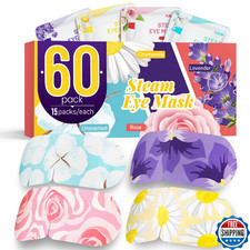 60 Pack Steam Eye Masks Disposable for Dry Eyes, Heated Eye Mask Warm Compress f