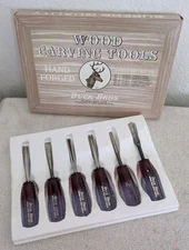 Set of 6 Vintage Buck Brothers 306 Wood Carving Tools Hand Forged
