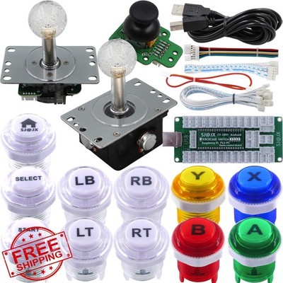 SJ@JX Arcade USB Encoder LED Button Joystick for PC PS3 Switch