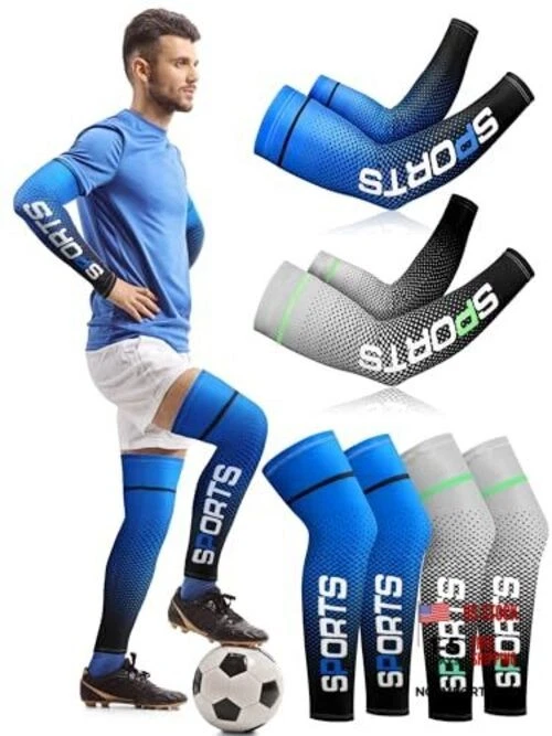 4 Pairs Sports Protection UV Leg Sleeves and Arm Sleeves Cooling Arm Cover
Opens in a new window or