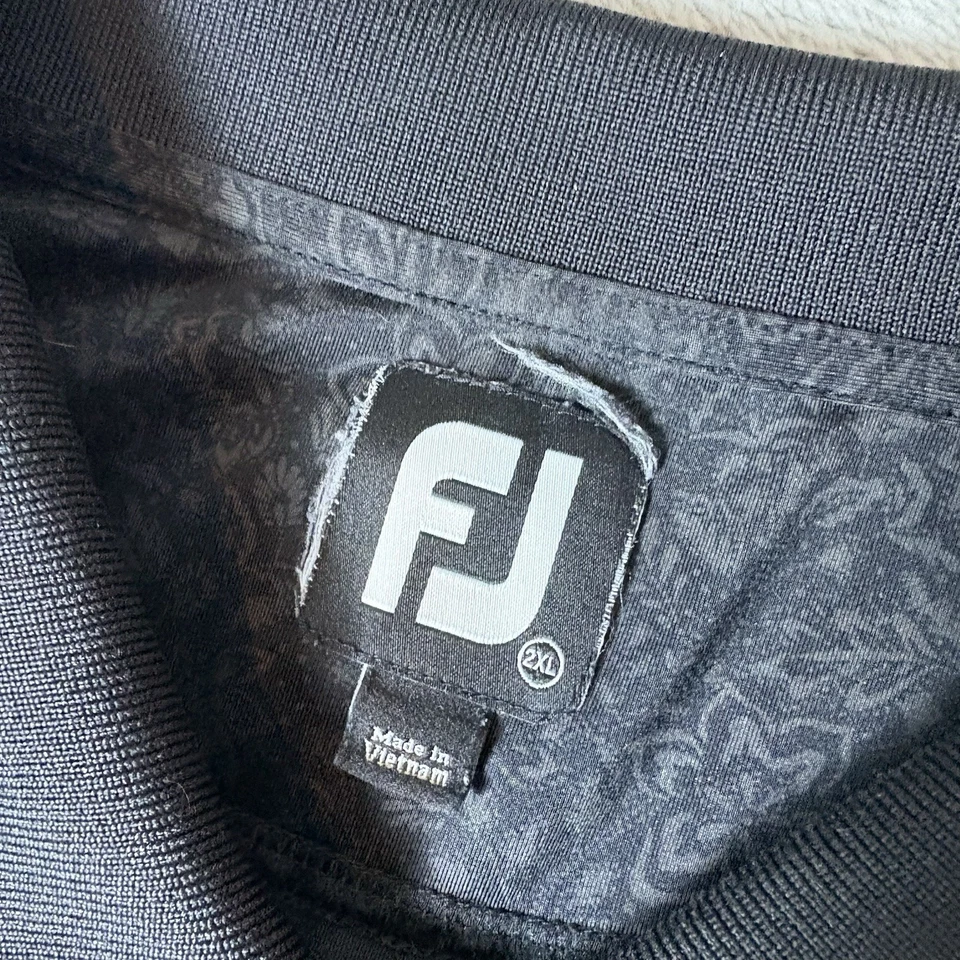 Footboy Black Grey Floral Men’s 2XL Golf Polo Shirt Performance - Image 4 of 4