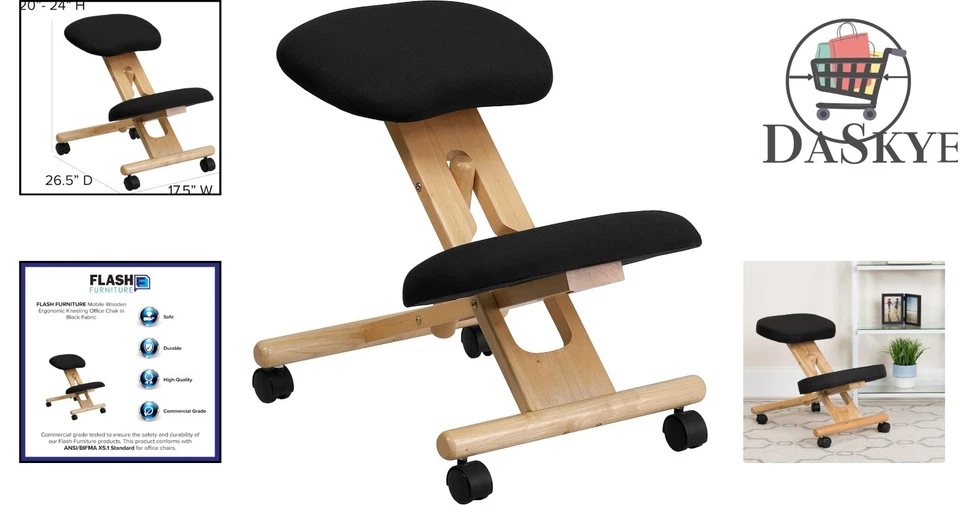 Silla de Oficina Ergonómica Arrodillada Posey Mobile - Altura Ajustable y Elegante Foto 2 de 4