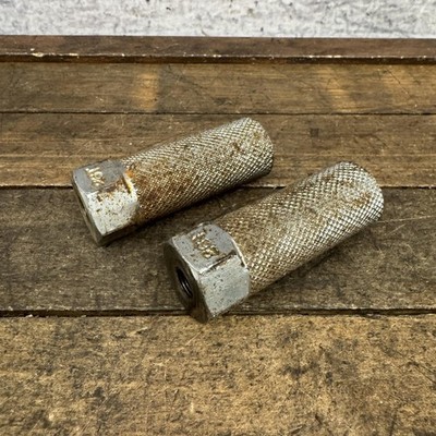 Vintage GT BMX Steel Axle Pegs Pair 3/8 26T Silver 80s 90s Old
