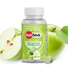 SaltStick Electrolyte FastChews 60 Green Apple Chewable Tablets Salt Tablet...