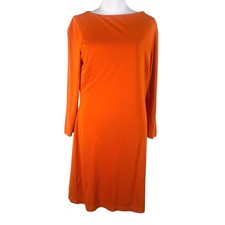 Lauren Ralph Lauren Sheath Dress Size 10 Coral Excellent Long Sleeve Boatneck