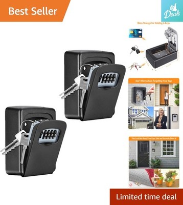 Compact Key Lock Box for Indoor & Outdoor Use - 4-Digit Combo, Holds 5 Keys