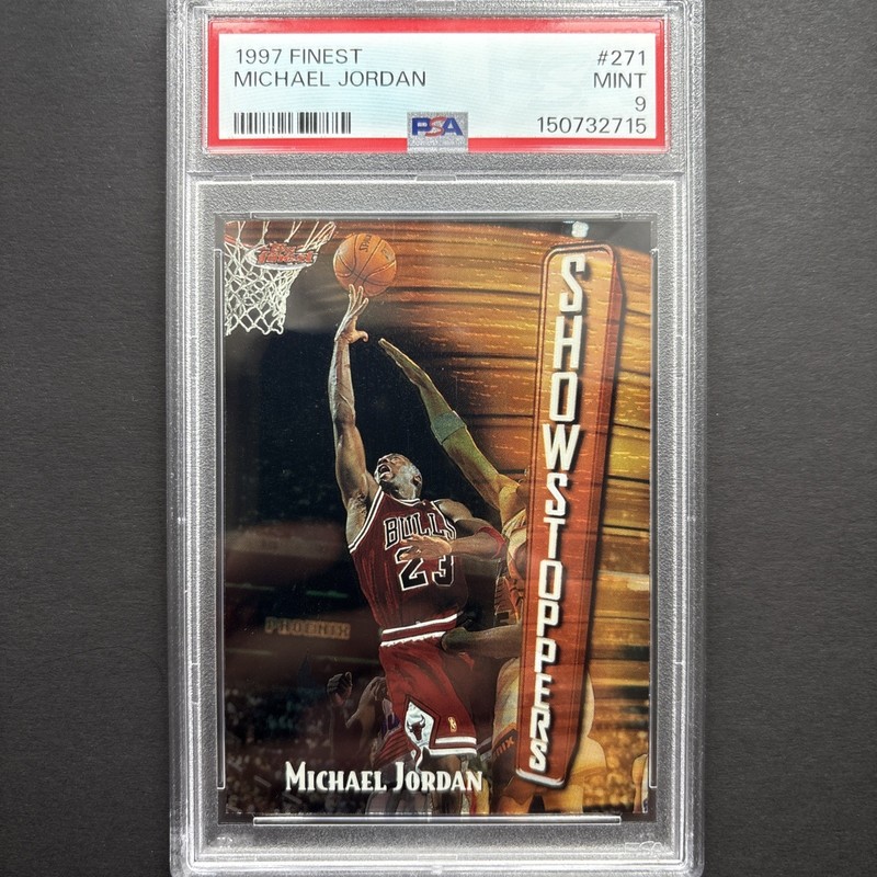 Topps 1997 Finest Michael Jordan Bulls Showstoppers Insert #271 PSA 9 Offer!