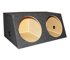 QPower QSMBASS12 Dual 12 Inch Sealed Angled Subwoofer Sub Box Speaker Enclosure