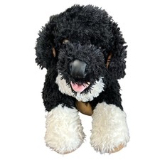 Build-A-Bear Black White Puppy - Portuguese Water Dog 2009 Plush - Tongue Out