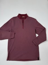 Pendleton Mens Small Burgundy Heather Quarter Zip Pullover Stretch Mock Neck