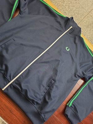 Fred Perry Track Jacket Mens Size 2XL Blue Made In Portugal 