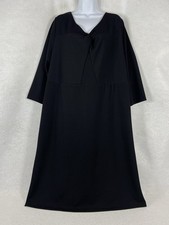 Talbots Dress Women’s 20W Black Sheath Knotted Front Stretch 3/4 Sleeve NWOT