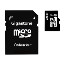 Gigastone 32GB microSDHC Class 10 Memory Card w/ SD Adapter Included