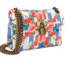 Kurt Geiger Mini Fabric Brixton Strawberries Cream Bag New