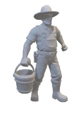 Resin printed Farmer Carrying a Bucket