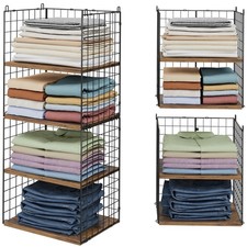 2 Pack Closet Organizers and Storage, Stackable Closet Shelf Organizer Heavy ...
