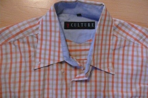 F153 Culture Sport Chemise Décontractée à Manches Longues 41 Orange à Carreaux - Photo 1/1