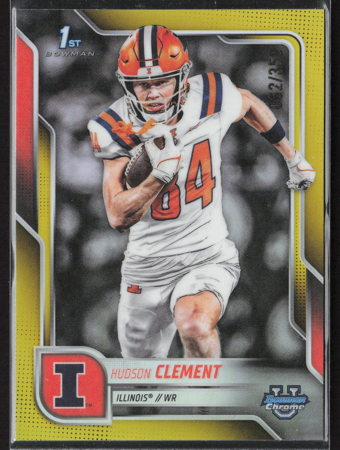 2025 Bowman University Chrome #73 Hudson Clement Yellow Refractor #/350