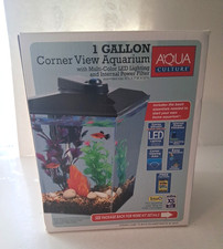Aqua Culture 1 Gallon Corner View Aquarium w/Lighting & Filter New Open Box