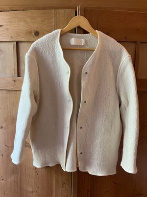Arket Wool Coat Jacket Cream White Size M
