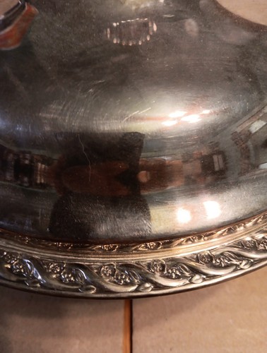 Cuenco para servir Wm Rogers & Son plateado de 10,5 pulgadas con tapa y vidrio Pyrex de 8 pulgadas - Imagen 3 de 15