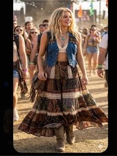 Vintage Denim fringe vest see measurements