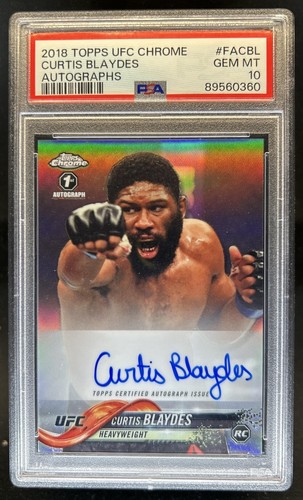 2018 Topps Chrome UFC Curtis Blaydes Auto RC 1st Prospect Rookie #FA-CBL PSA 10
