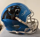 Carolina Panthers Chubba Hubbard Autographed FS Replica NFL Football Helmet.