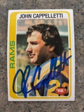 JOHN CAPPELLETTI PENN STATE HEISMAN TROPHY AUTOGRAPHED SIGNED 1978 TOPPS LA RAMS