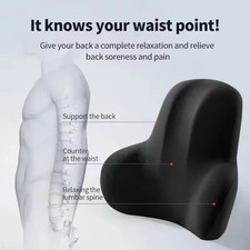 Memory Foam Seat Cushion w/Lumbar Support Pillow for Back Sciatica Pain Relief